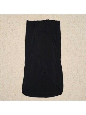 Bacio Draped Black Midi Skirt M